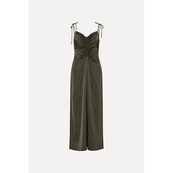 ROTATE V-neck Slip Dress Black Olive