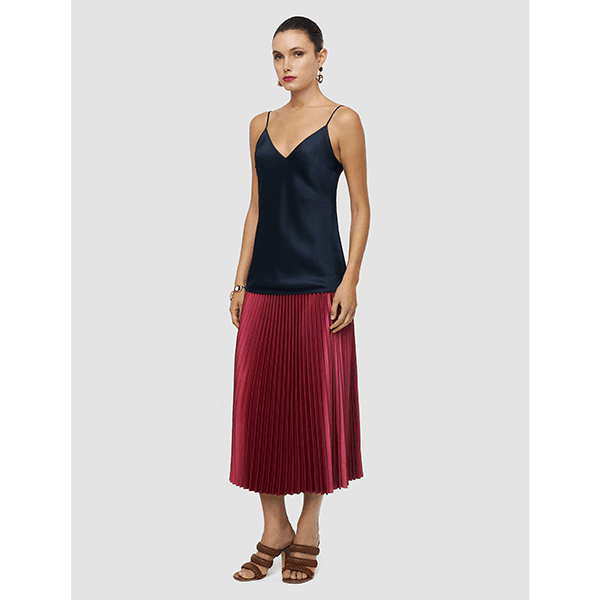 JOSEPH Clea Top SIlk Satin Indigo