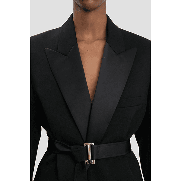 Victoria Beckham Belted Tailored Jacket Black