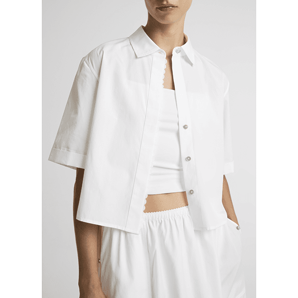 Vince Scallop Detail S/S Shirt Optic White