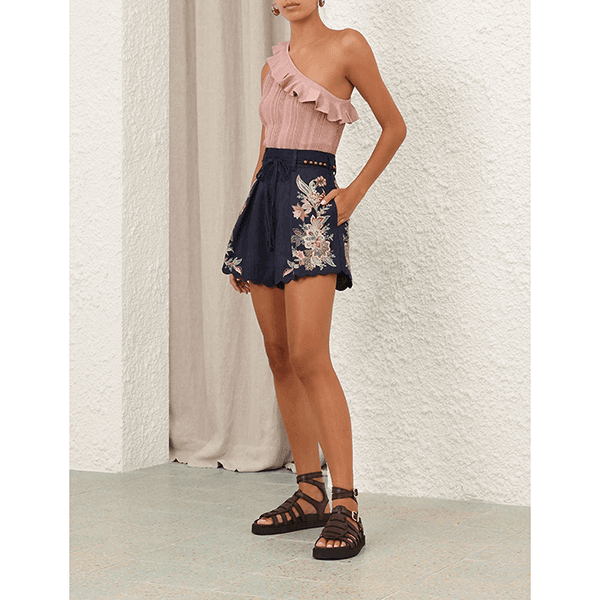 Zimmermann Rhiannon Tuck Short Navy Multi Paisley