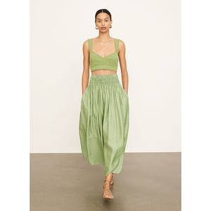 Bilde av Vince Smocked Tiered Skirt Pistachio