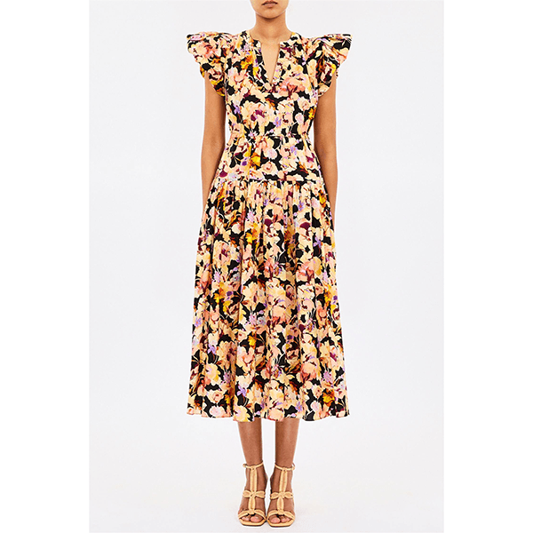 Ulla Johnson Marin Cotton Midi Dress Night Bloom