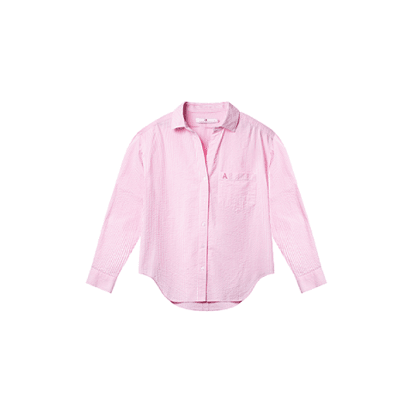 Arnie Says Venice Seersucker Classic Stripe Shirt Pink Stripe