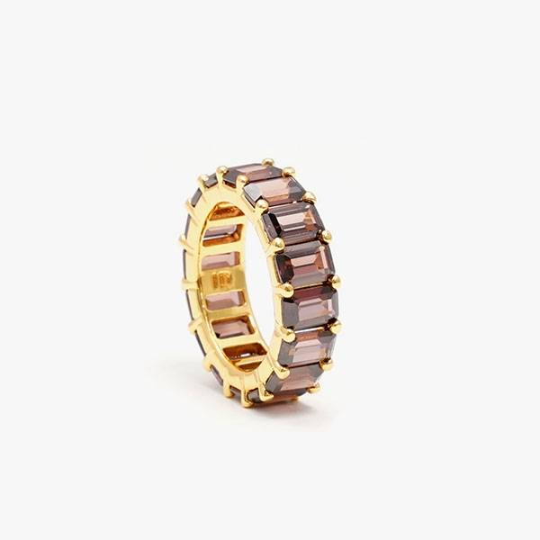 Izabel Display Chunky Colorful Ring Brown Gold