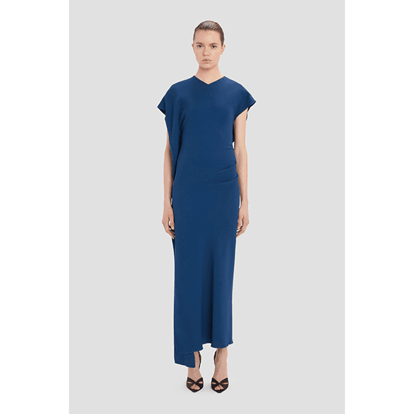 Victoria Beckham Victoria Midi Dress Dark Ocean