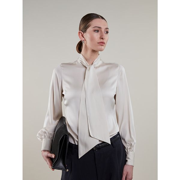 Stenströms Selma Bowtie Blouse Champagne
