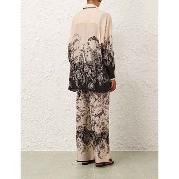 Zimmermann Rhiannon Relaxed Pant Cream/Black Floral