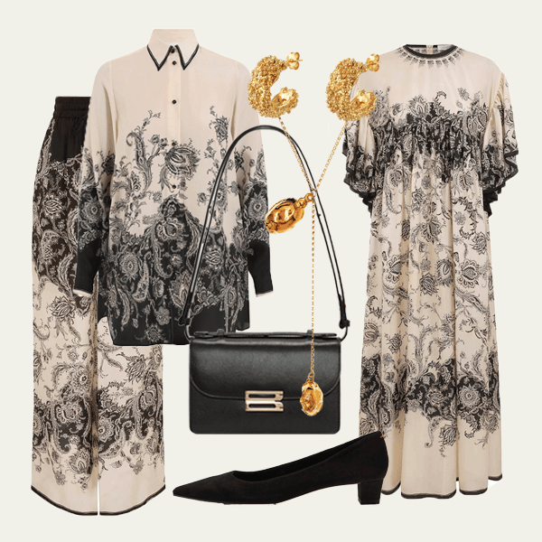 Zimmermann Rhiannon Relaxed Pant Cream/Black Floral