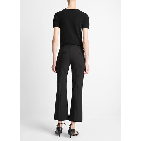 Vince Mid Rise Pintuck Crop Flare Pant Black