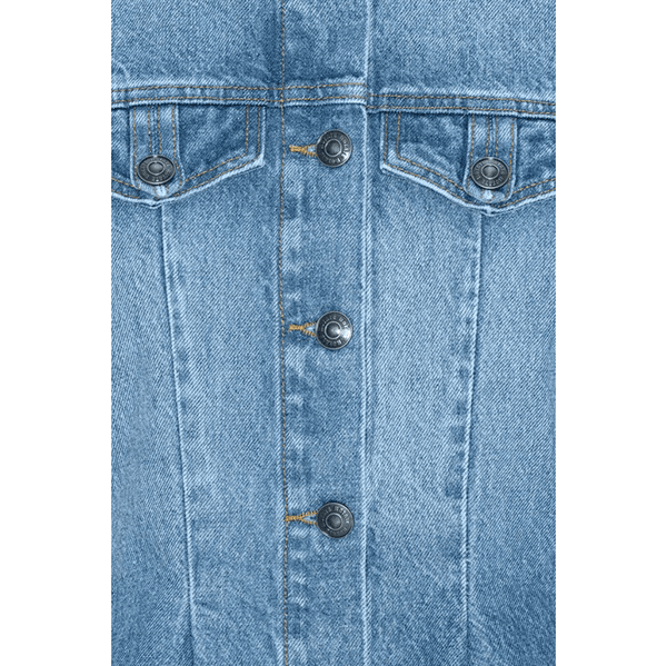 ROTATE Flared Denim Top Medium Blue Denim