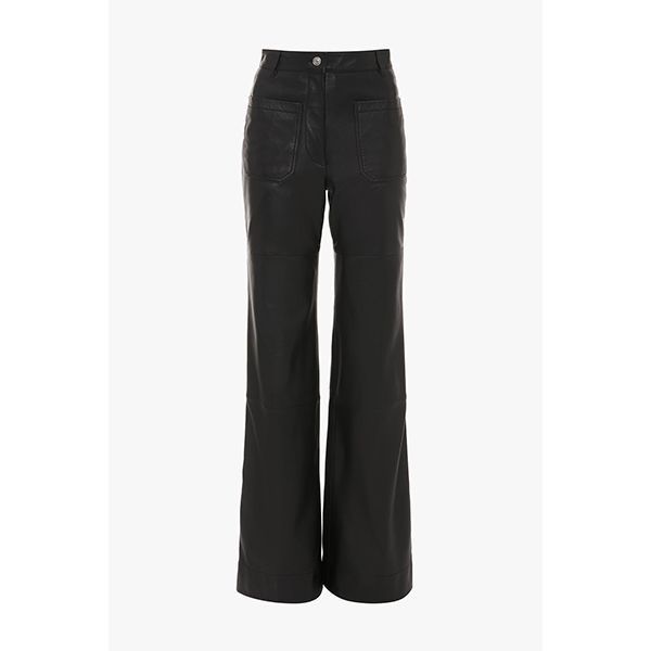 Victoria Beckham Alina Leather Trouser Black