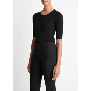 Hovedbilde Vince Satin Trim Elbow Slv Crew Black