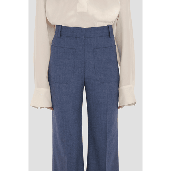 Victoria Beckham Alina Trouser Dusk Blue Melange
