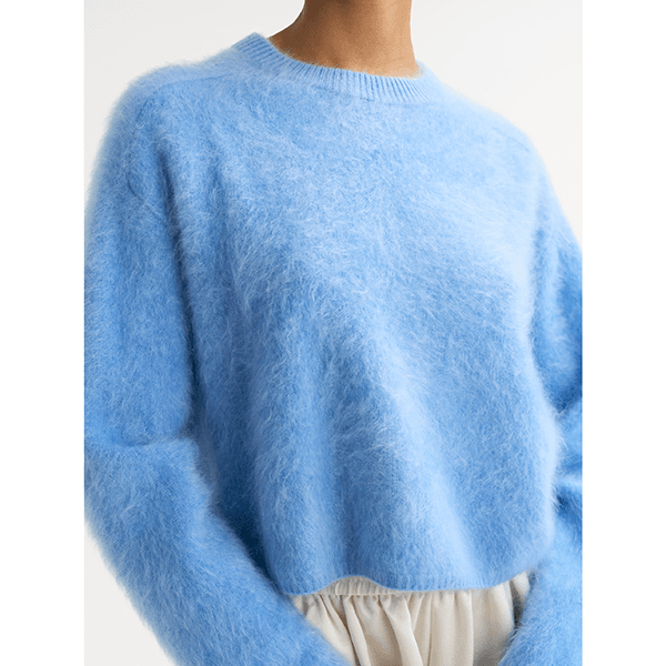 Soft Goat Brushed Crewneck Azure