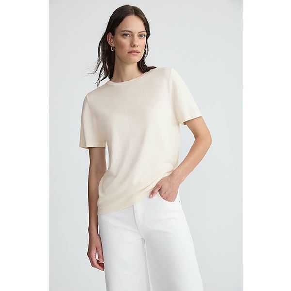 The Curated The Silk Tee Eco White