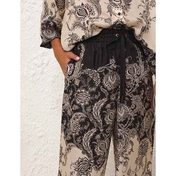 Zimmermann Rhiannon Relaxed Pant Cream/Black Floral