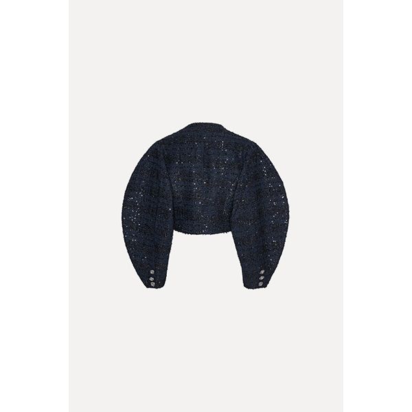 ROTATE Boucle Short Jacket Navy Blazer