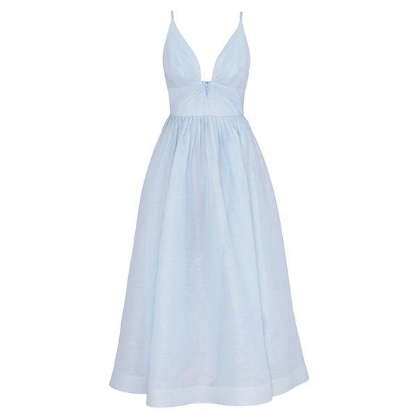 Zimmermann Illuminate V Neck Midi Dress Mint