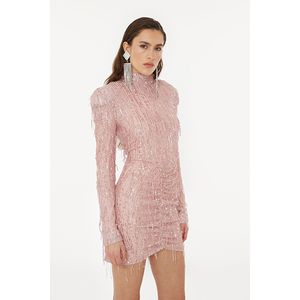 Hovedbilde ROTATE Sequin Fringe Mini Dress Peachskin